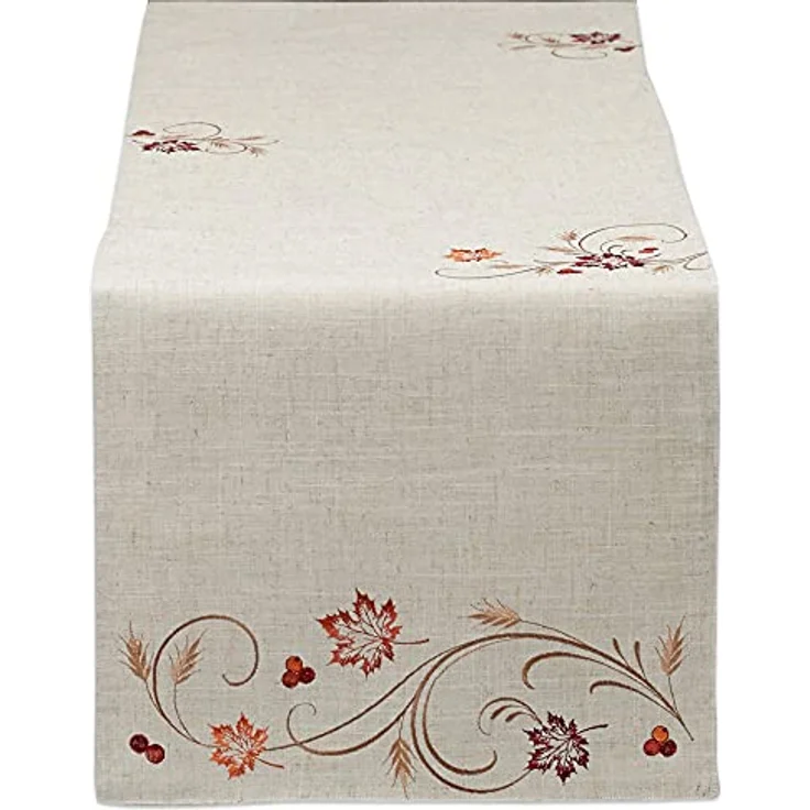 DII Tischdekorationskollektion Herbst Innendekoration, Thanksgiving, Polyester, Herbstweizen, Table Runner, 14x108 – Bild 1