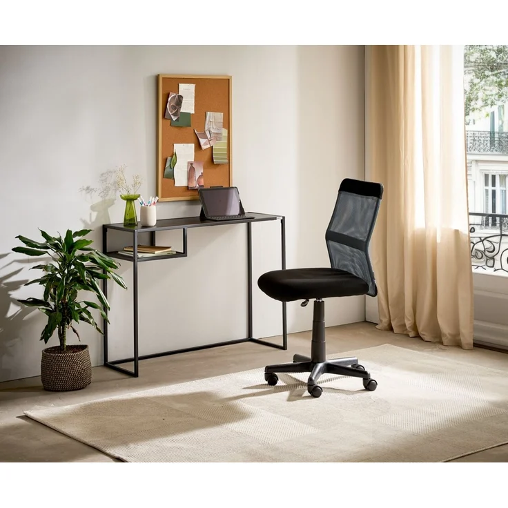 Carryhome 'MARLON' Schreibtisch Konsolentisch, MDF Metall schwarz, 99 x 79 x 32 cm, inklusive Ablagefach – Bild 6