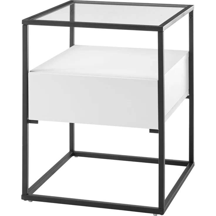Beistelltisch >EVORA< (BxHxT: 43x54x43 cm) in weiß - 43x54x43 (BxHxT) – Bild 1