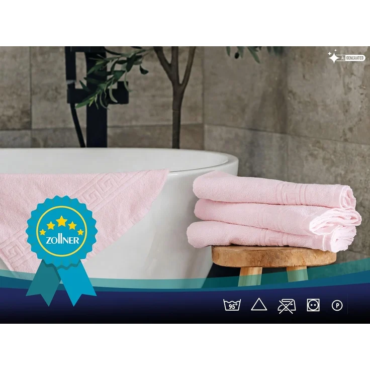 ZOLLNER 5er Set Duschtücher, 80% Baumwolle, 20% Polyester, 70x140 cm, rosa – Bild 6