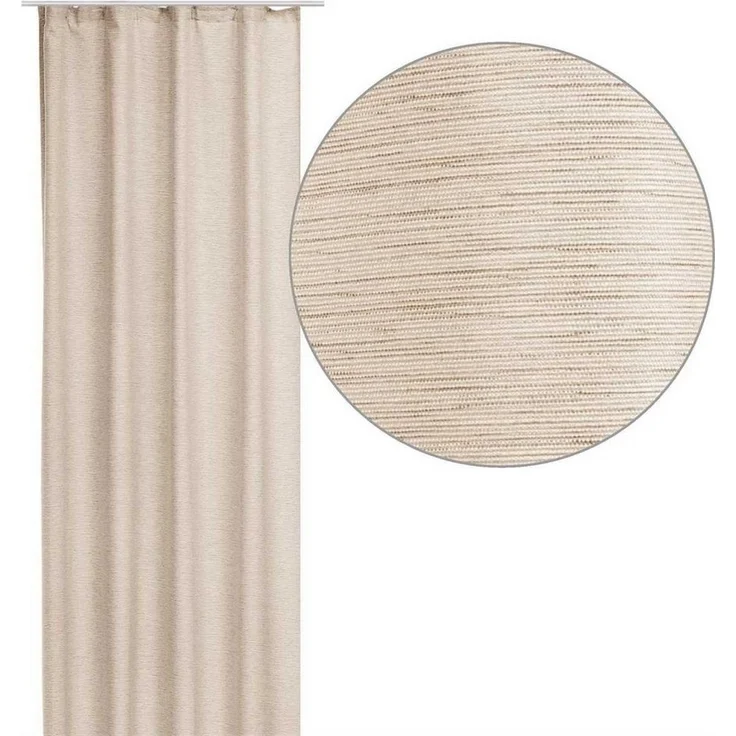 Bestlivings Vorhang (1 St), Kräuselband, blickdicht, Gardine 140x245cm - Leinen Optik - Schlaufen / Kräuselband – Bild 2