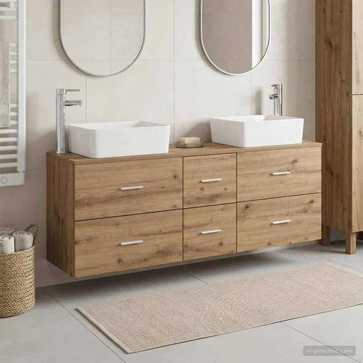 vidaXL Badezimmerschrank-Set 3 stk. Artisan-Eiche 136 x 35 x 80 cm 3405866 – Bild 1