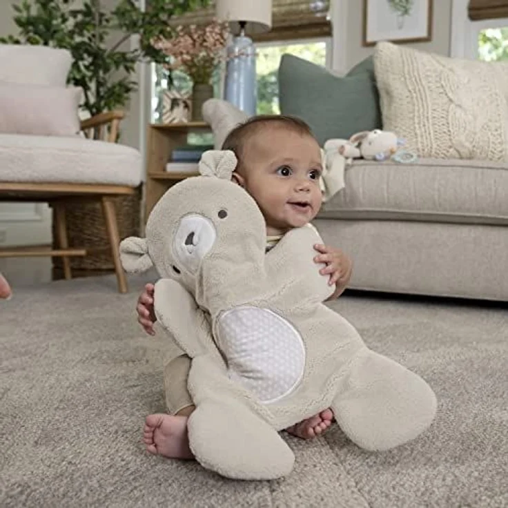 Ingenuity, InLighten Babywippe Babyschaukel mit Lichtern, Nate Bunny, Spielzeugleiste, Vibrationen, Geräuschen, Tummy Time Kissenmatte, bis zu 20 lbs, Neugeborenes+ – Bild 4