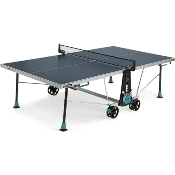 Cornilleau 300X Outdoor Tischtennisplatte, robuste Melaminharzplatte, höhenverstellbar, blau – Bild 1