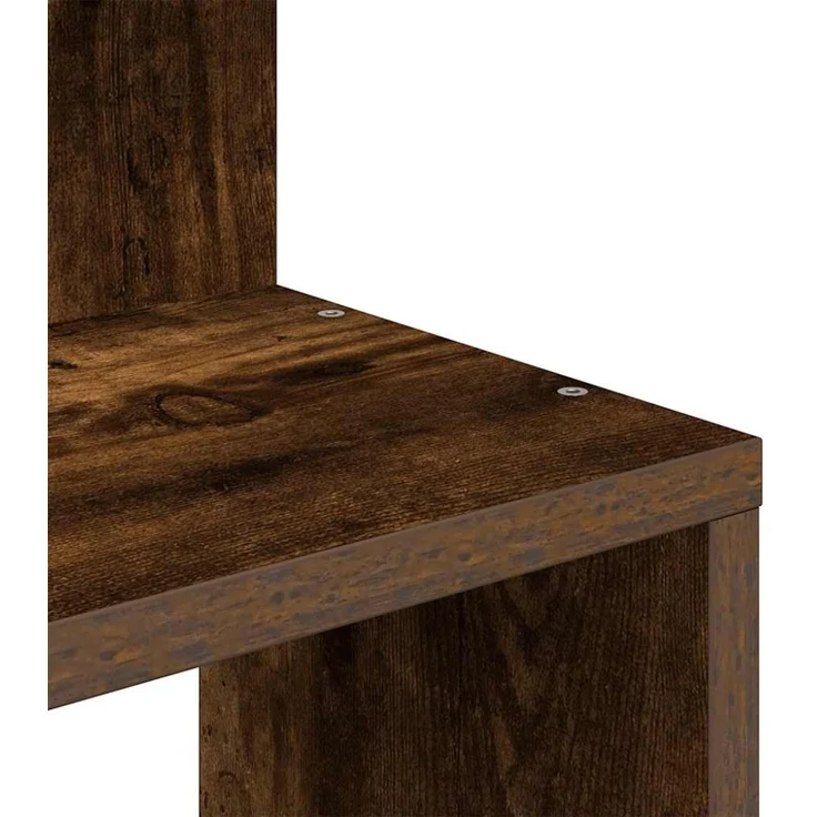 vidaXL Wand-Eckregal Räuchereiche 32x32x127,5 cm Holzwerkstoff 860521 – Bild 9