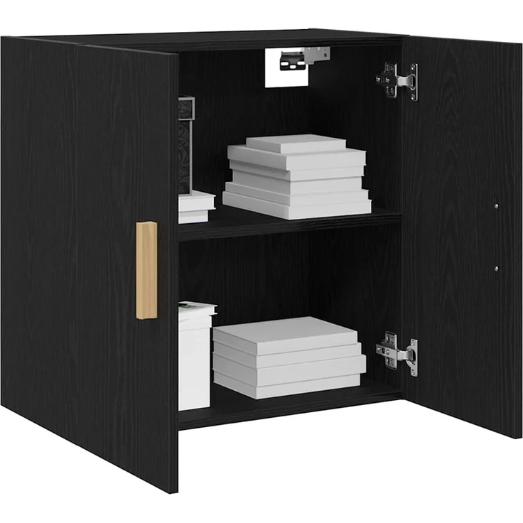 vidaXL Wandschrank Schwarz Eichen-Optik 60 x 30 x 60 cm Holzwerkstoff 862799 – Bild 2