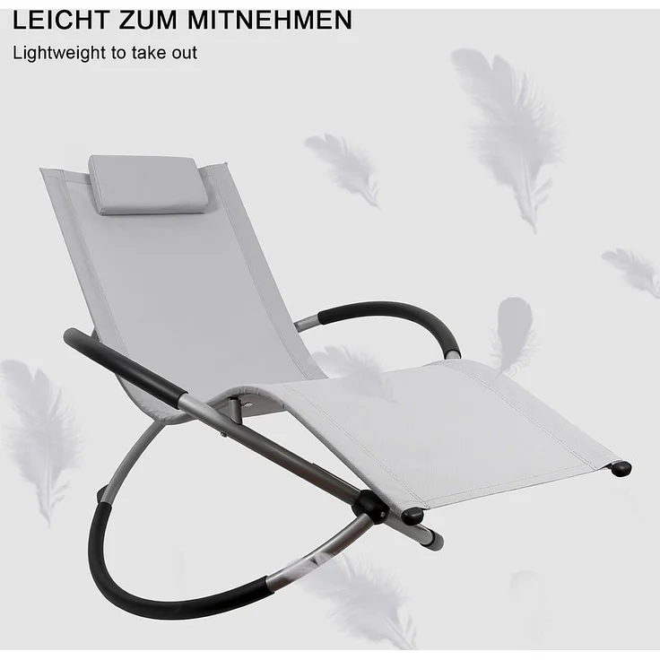 Sonnenliege grau mit Tisch Polyrattan Gartenlounge Terrasse Liegestuhl Relax – Bild 9