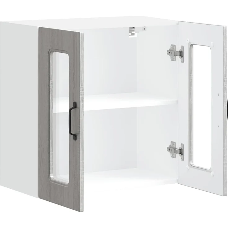 vidaXL Küchen-Hängeschrank mit Glastür Kalmar Grau Sonoma Holzwerkstoff 853673 – Bild 5