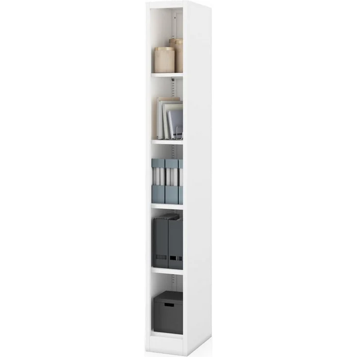 Jan Nowak Aktenschrank Metallregal schmal TIM 25 cm 195 cm hoch Ordner Akten (Dokumentenregal Büroregal Archiv Nische Flur Garage platzsparend, 1-St, 0,6 mm 195 x 25 x 40 cm 25 kg je Boden verstellbar 4 Farben) geschlossene Rückwand robust pulverbeschi... – Bild 2
