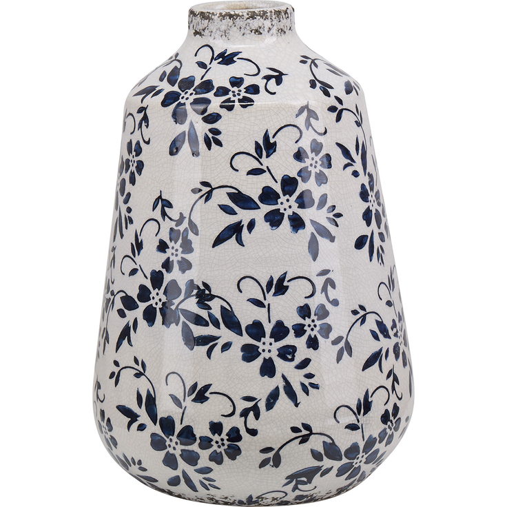 Blumenvase MARONEIA Steinzeug 25 cm Weiß