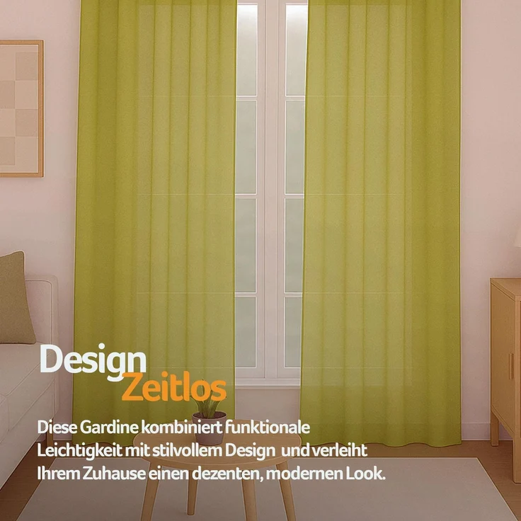 Gardine mit Ösen *** x *** cm ( Breite x Länge ) in ***, blickdichter Vorhang, Ösenvorhang in vielen Variationen 140x225 cm Grün – Bild 8