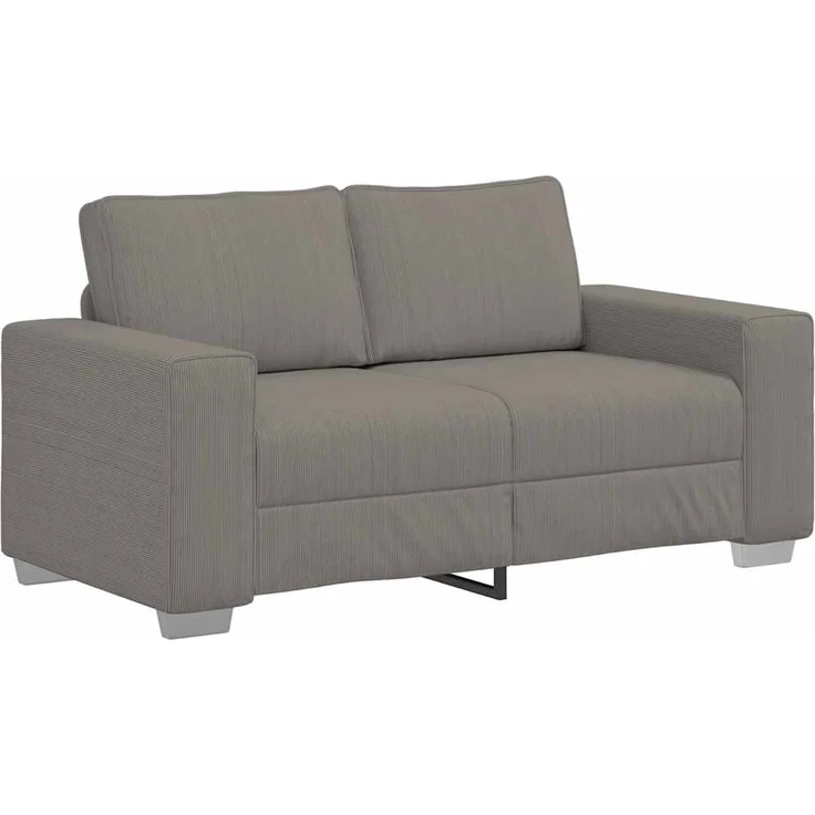 vidaXL Zweisitzer-Sofa Hellgrau 160x77x82 cm Cordstoff 4105193 – Bild 1
