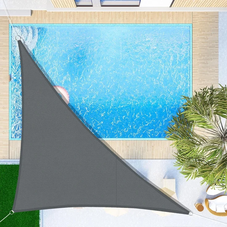 SUNNY GUARD Sonnensegel Dreieck 3. 5x3. 5x4. 9m Wasserdicht Sonnenschutz Wetterschutz Segel Baldachin UV Schutz für Balkon Terrasse Garten, Grau Anthrazit – Bild 1