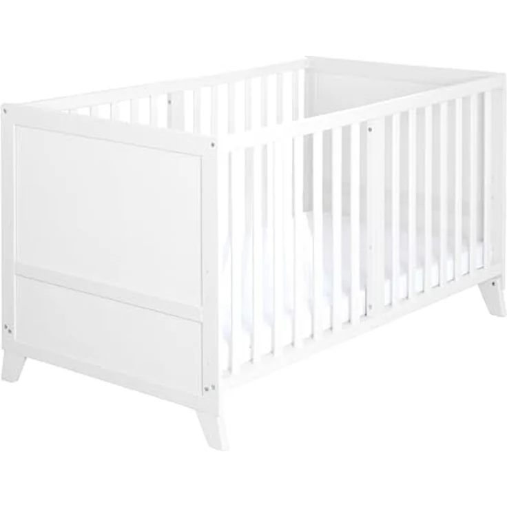 roba Komplettbettset Woodland Buddies - Babybett 70 x 140 cm aus Holz inkl. Matratze, Bettwäsche, Himmel & Himmelstange - Mitwachsendes Kinderbett ab 6 Monate - Weiß – Bild 7