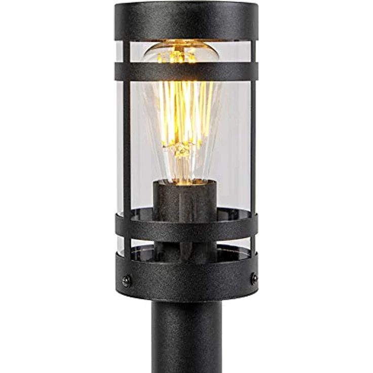 Qazqa Gleam Pollerleuchte, moderne Wegeleuchte in Schwarz, max. 60W, E27, dimmbar, 80cm, IP44, geeignet für LED – Bild 3