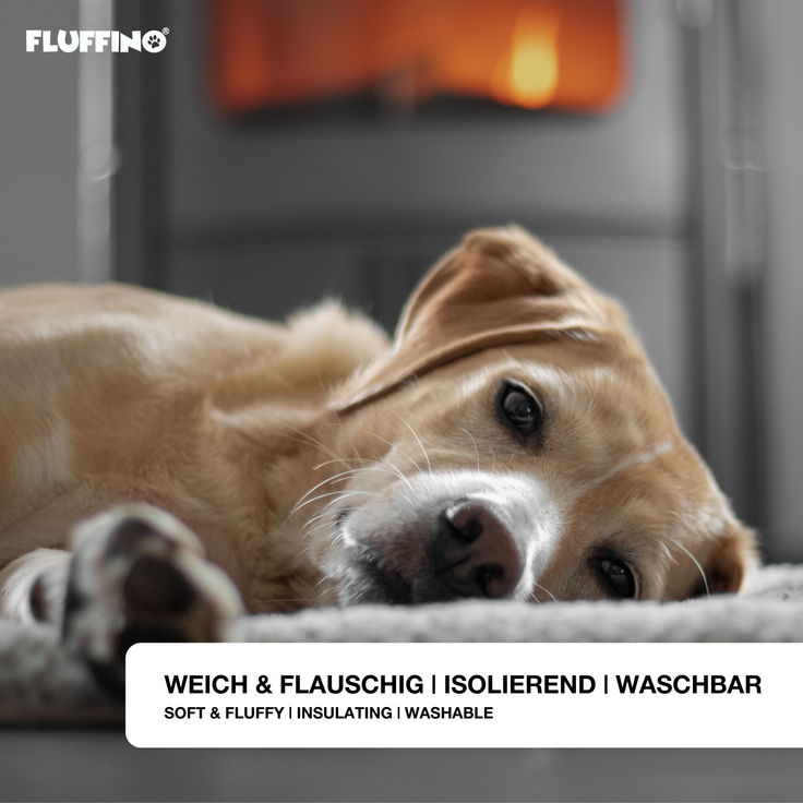 FLUFFINO® Tierdecke Hundedecke/Hundekissen - Wildlederimitat - Größe S (73 x 45 cm) - grau – Bild 2