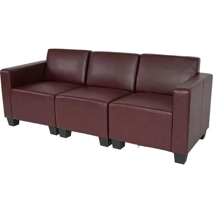 MCW 3-Sitzer Sofa, Rotbraun, Textil, 193x76x72 cm, modernes Lounge-Design, bequeme Polsterung, erweiterbar mit Lyon-Serie