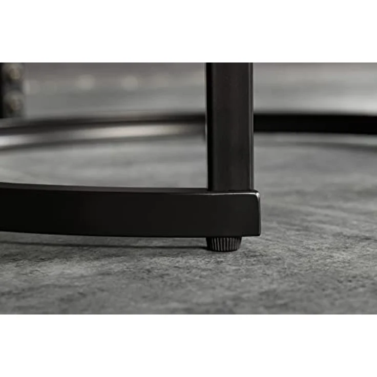 riess-ambiente Beistelltisch ELEGANCE 50cm weiß / schwarz (Set, 2-St), Wohnzimmer · Kristallglas · Metall · rund · Marmor-Dekor · Barock – Bild 6
