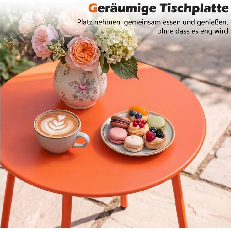 COSTWAY Balkonset, (3-tlg), Rattan Gartenmöbel Set für 2 personen Terrasse – Bild 2