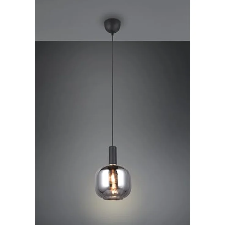 TRIO DIVA Pendelleuchte DH 20x150 cm, einflammig, schwarz, elegantes Design mit mattem Schwarz und Chrom, geeignet für LED Leuchtmittel – Bild 2