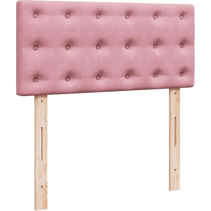 vidaXL Boxspringbett mit Matratze Rosa 100x200 cm Samt 3287679 – Bild 5