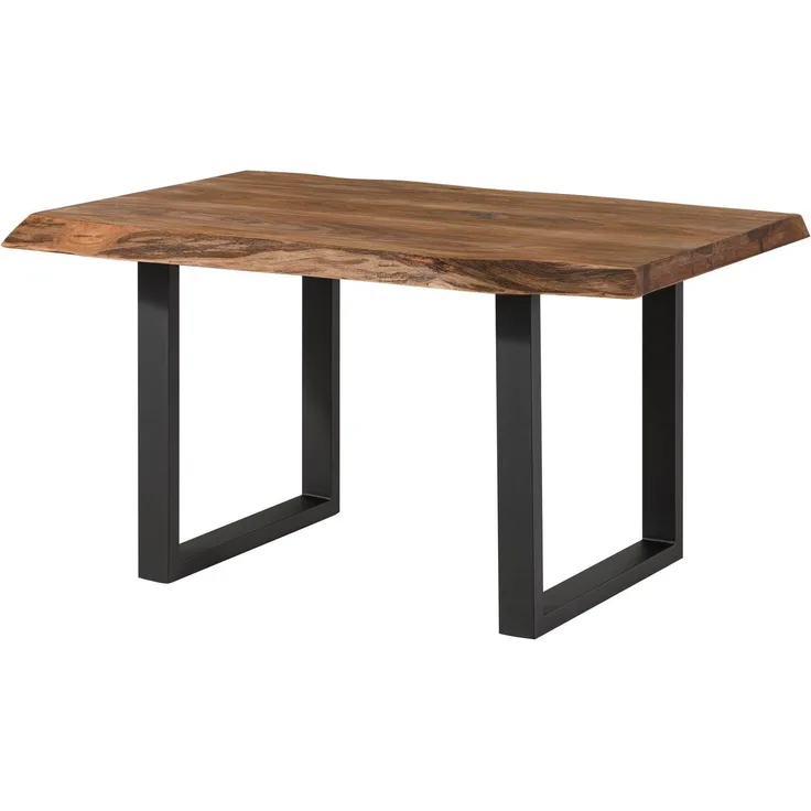 Baumtisch Sheesham 160 x 90 x 77 natur gebeizt / U-Beine anthrazit matt FREEFORM 5