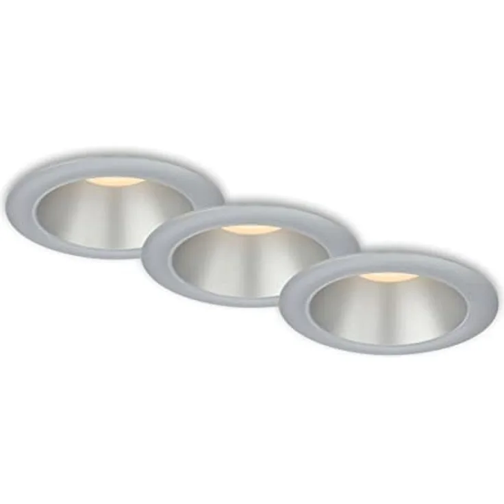 Di-Ka LED Einbauleuchte Fundu 3er Set chrom-matt Ø 9,5 cm 4,9W, warmweiß
