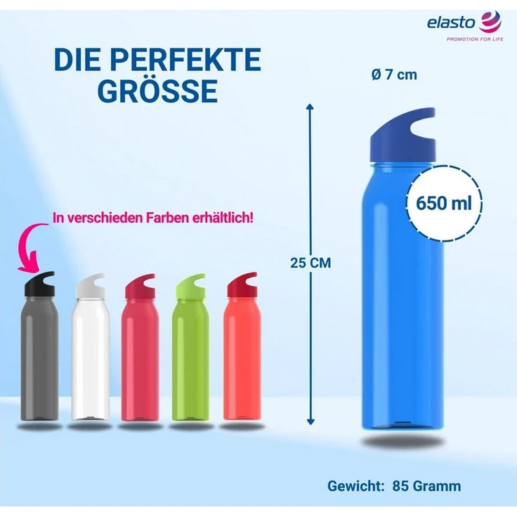 elasto Thermoflasche Wasserflasche Active "Wave" 650ml für Sportflasche – Bild 3