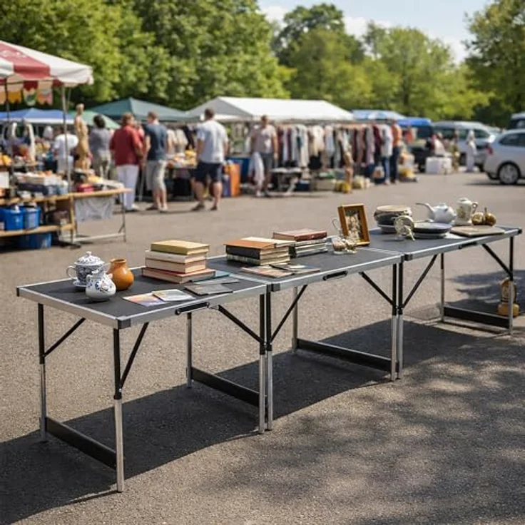 Raburg Arbeitstisch Multifunktionstisch, 3-teilig, Alu, 3 x 100 cm x 60 cm, Raburg Olli (Set, 3er-Set), 4-fach höhenverstellbar, pro Tisch bis 30 kg Belastbar – Bild 3