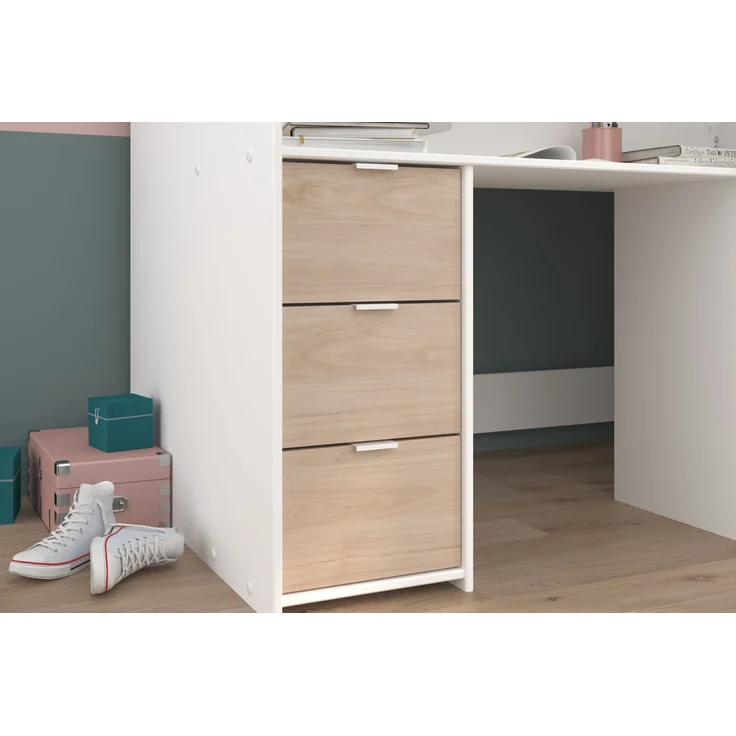 Parisot Hochbett Tom mit Schreibtisch, Schubkästen & Schrank – Bild 5