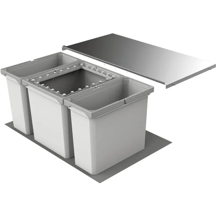 Abfallsorter Cox Box 2T/800-3 mit dreifach Trennung für 80 cm Schrankbreite / Abfalleimer / Abfallsammler / Mülleimer