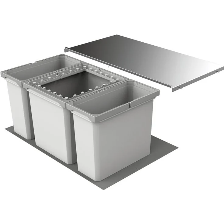 Abfallsorter Cox Box 2T/800-3 mit dreifach Trennung für 80 cm Schrankbreite / Abfalleimer / Abfallsammler / Mülleimer – Bild 1