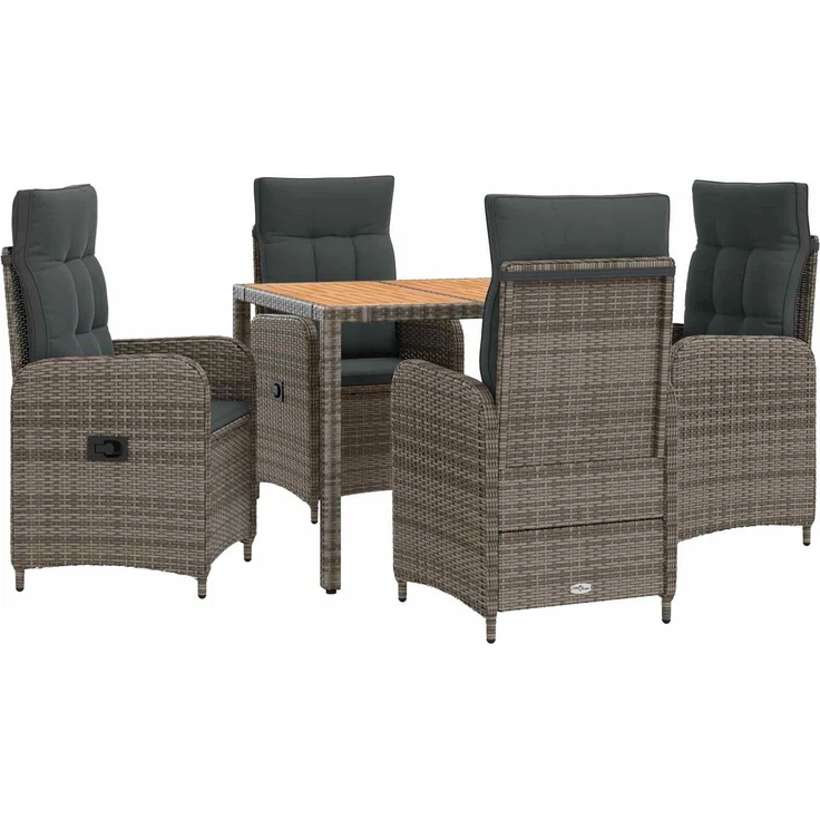 vidaXL Outdoortisch-Set 5 stk. Hellgrau und Dunkelgrau 90 x 90 x 75 cm 3422285 – Bild 2