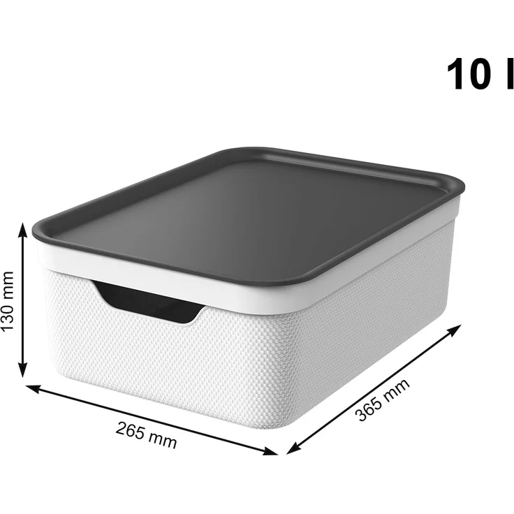 Rotho Jive 3er-Set Aufbewahrungsbox 10l mit Deckel, Kunststoff, weiss – Bild 3