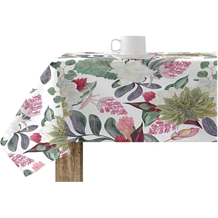 Belum Tischdecke ohne Wachstuch Ula 105, Tischdecke 200x140 cm, schmutzabweisend, harzbeschichtet, antibakteriell, Tischdecke aus organischem Stoff, Tischdecke aus 100% Bio-Baumwolle