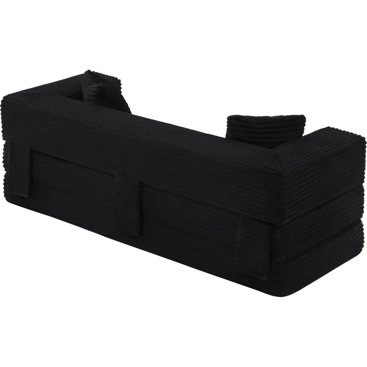 ZUBALIYA Schlafsofa, mit Schlaffunktion, H 60 × T 200 × B 76 cm, Schwarz, Schaumstoff – Bild 14