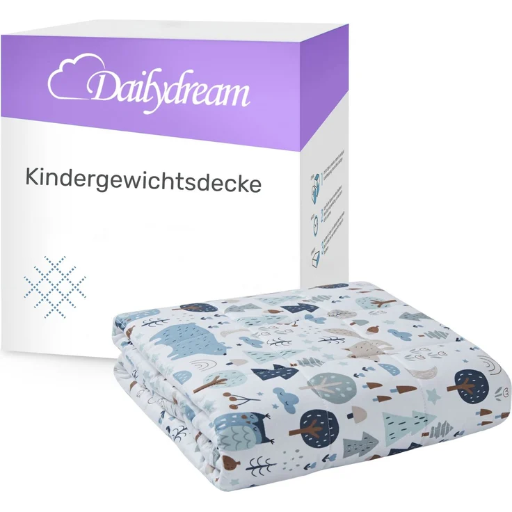 Dailydream Bezug für Kindergewichtsdecke | 90 x 120 cm | Motiv Wald | 100% Baumwolle | Ersatzbezug / Wechselbezug | waschbar | hautfreundlich & atmungsaktiv | Cover für Weighted Blanket – Bild 1