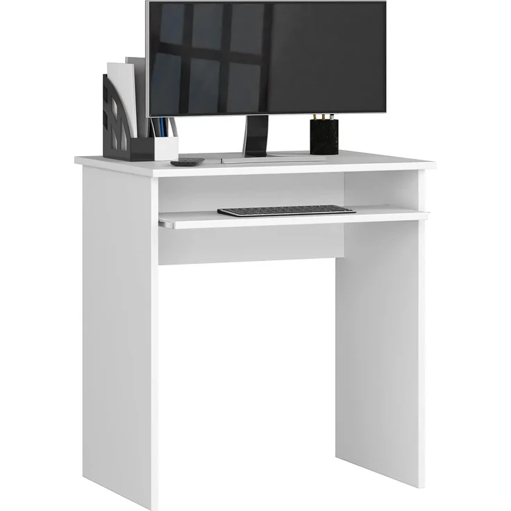 Home Collective Computertisch Kleiner Schreibtisch Bürotisch Gaming Tisch mit Tastaturablage, Schreibtisch in weiß, ideal für Kinderzimmer und Heimbüro – Bild 4