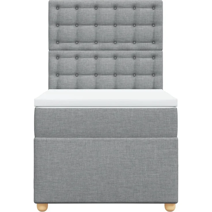 vidaXL Boxspringbett mit Matratze Hellgrau 100x200 cm Stoff 3293505 – Bild 6