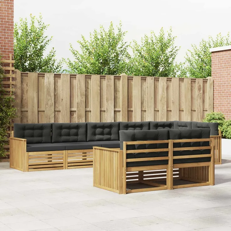 vidaXL Outdoor-Sofagarnitur 8 stk. 8-Sitzer Weiß und Anthrazit 3390682