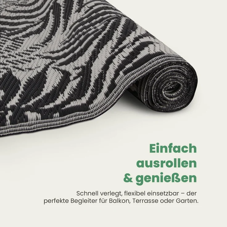 Bestlivings Outdoor Teppich Wetterfest und UV-Beständig ( 80x250cm / Farn ) Teppich aus Kunststoff für Garten, Balkon, Terrasse - Outdoorteppich – Bild 7