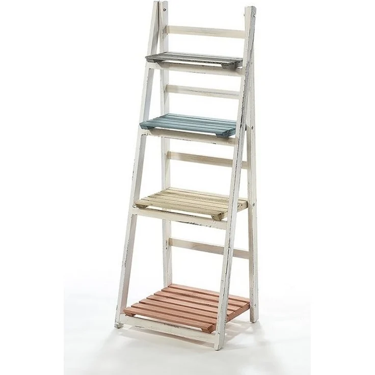 Kobolo Regal Stufenregal VINTAGE aus Paulownia-Holz mit 4 Böden – Bild 4