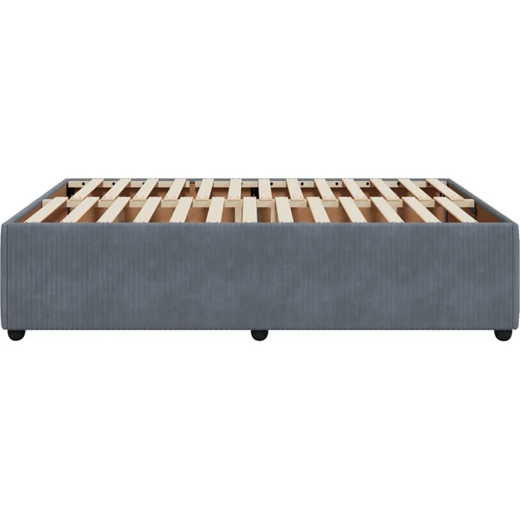 vidaXL Bettgestell ohne Matratze Dunkelgrau 140x200 cm Samt 3285013 – Bild 5