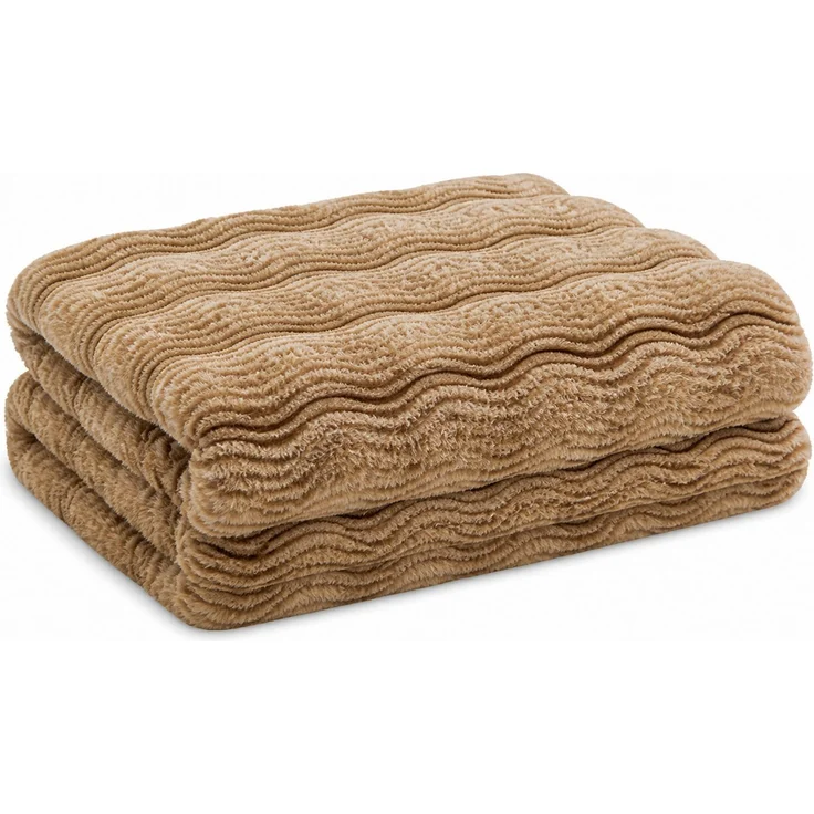 Flanell-Kuscheldecke extra weich und warm Khaki 2 x 2.3 m – Bild 1