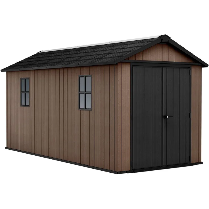 Dmora Gartenhaus Kincardine, Gartenhütte, Gartenhaus, Werkzeugschuppen, 230x476 h246 cm, Braun