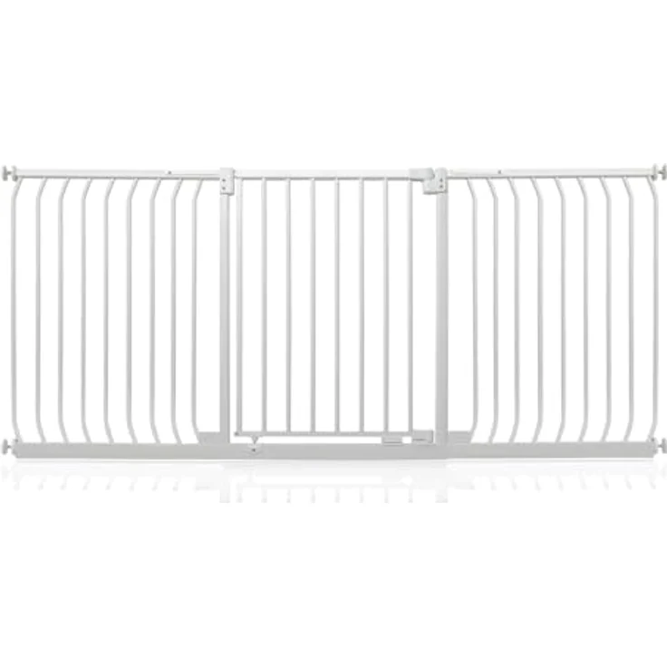 Safetots Elite Sicherheitsschutzgitter, 197cm - 206cm, Mattweiß, Treppenschutzgitter mit Druckmontage, Sicherheitsbarriere, Einfache Installation – Bild 2