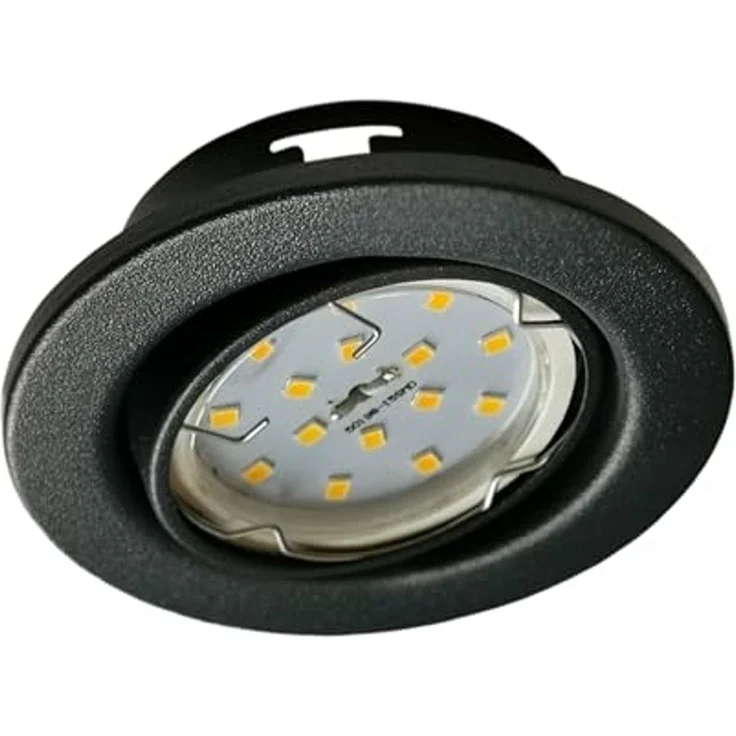 TRANGO LED Einbauleuchte, 6er Set 6729-065-5WAK Einbaustrahler in Rund Schwarz matt inkl. 6x5 Watt GU10 LED Leuchtmittel 3000K warmweiß & 6x GU10 Lampenfassung, Deckenspots, Einbauspots, Deckenleuchte – Bild 6