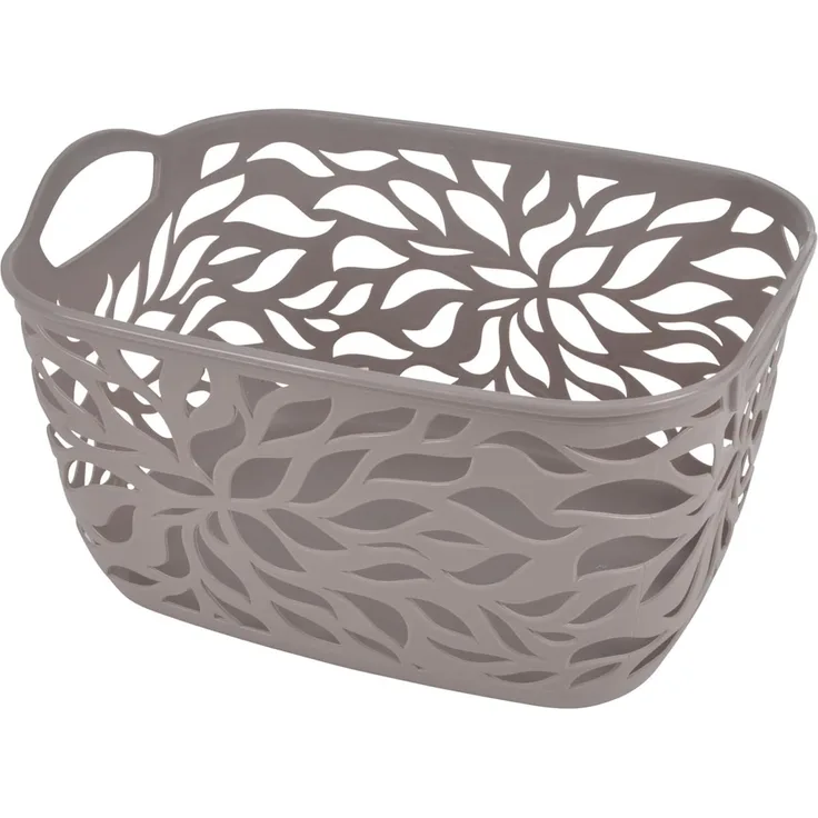 Korb mit Blumenmuster VANNI - Wohnzimmer & Badezimmer & Schlafzimmer Körbe in Taupe