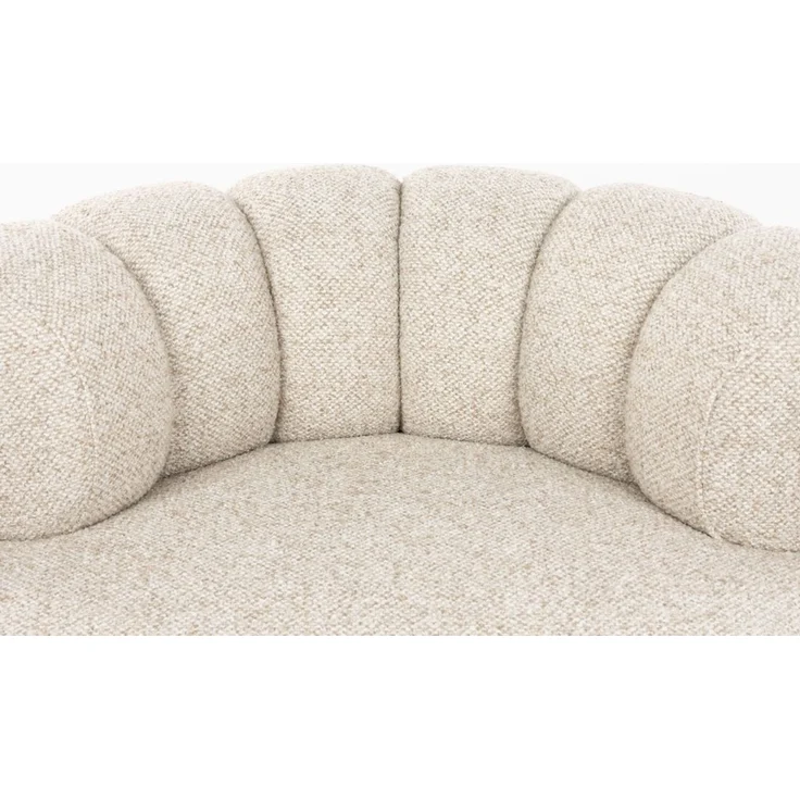 Loungesessel Duvane Beige mit Gummibaumholz-Gestell im Boho-Stil – Bild 9