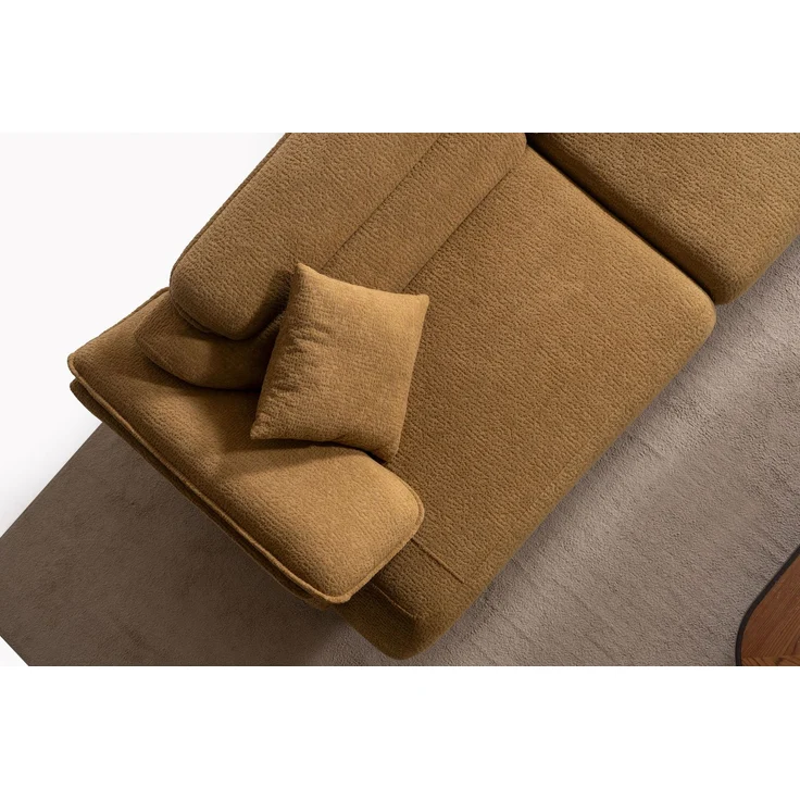 Sitzgruppe/Sofa Set - Wohnzimmergarnitur "Lorina" 3+3+1-Braun/Beige – Bild 13